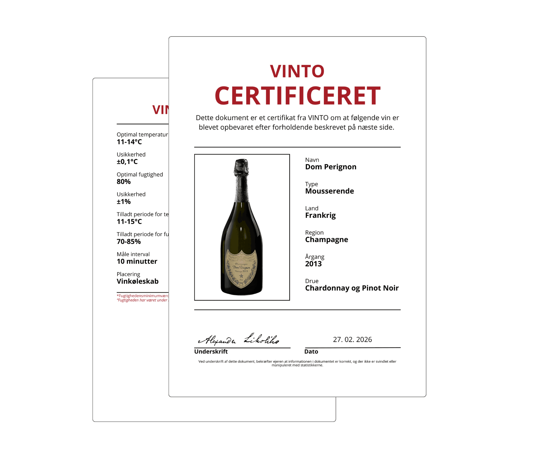 VINTO certificate